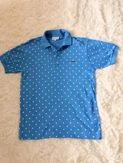 LACOSTE ポロシャツ 水色 ドット柄