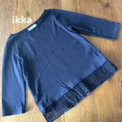 ikka 七分袖カットソー　 ネイビー Mサイズ