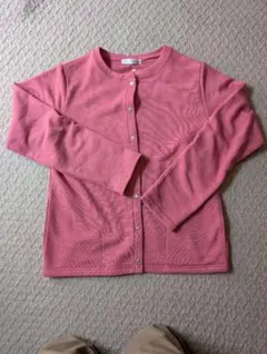 ジャージースナップカーディガン　ピンク