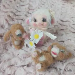 ♥️ファンタジーなひつじさんとうさぎさん♥️羊毛フェルト♥️