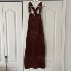 RAGEBLUE ブラウンコーデュロイ サロペット オーバーオールスカート