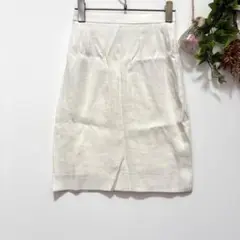 【Aquascutum】タイトスカート　春夏　ホワイト　オフィス　通勤　9