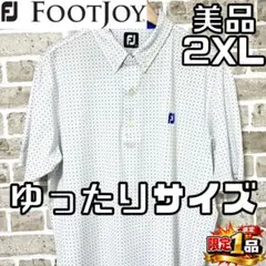 【早い者勝ち✨】フットジョイ メンズ 半袖 ポロシャツ 2XL ホワイト/総柄のサムネイル