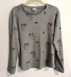 ゴースローキャラバン ワッフル Tシャツ メンズ M グレー 総柄 長袖のサムネイル
