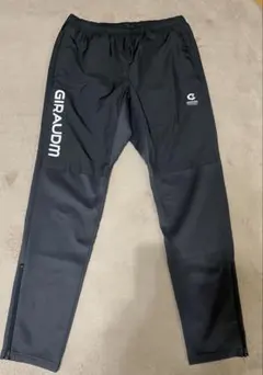 GIRAUDM ブラックジャージパンツ サイドジッパー