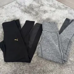 PUMA スパッツ レギンス 2枚セット ブラック グレー