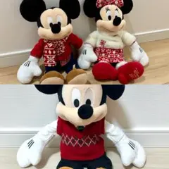 ミッキー　ミニー　クリスマスぬいぐるみ　3体セット　ディズニーストア限定