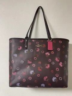 COACH フラワープリント トートバッグ　リバーシブル