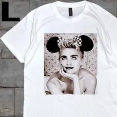 マドンナ Madonna 変顔 半袖 tシャツ 白Lサイズのサムネイル