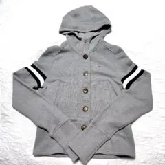 Tommy girl グレー パーカー ボタン付き　Ｓ