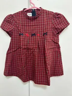 familiar ファミリアチェック 半袖チュニック110cm