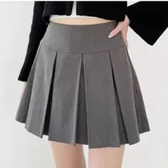 ワイドプリーツミニスカート Heather ヘザー グレーのサムネイル
