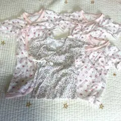 赤ちゃん　肌着　50 60 ファミリア　ベルメゾン  短肌着　コンビ肌着　花柄