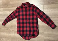 zara ザラ　チェックシャツ　オーバーサイズ　ダメージ　加工　サイズL 42