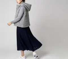 LACOSTE ラコステ フード付き ニットベスト グレー 36