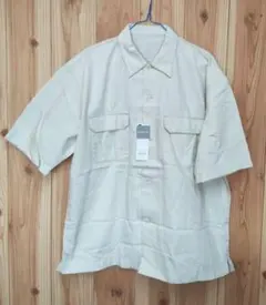 ライトデニムオーバーサイズワークシャツ(5分袖) サイズL