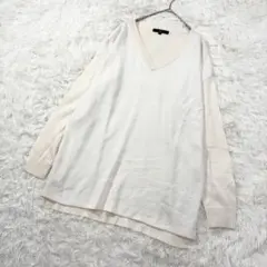 【la.f...✨ラエフ】異素材ドッキング Vネックニット アイボリー L 3