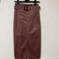 タイトスカート ベルト付き ピンクベージュのサムネイル