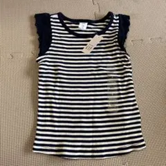 GAP ストライプ フリル袖 タンクトップ 100cm