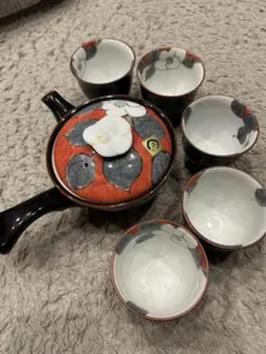 茶道具 椿花絵 茶碗