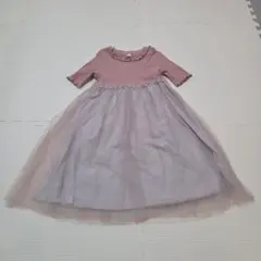 【美品】アプレレクール チュールワンピース　130フリル　シフォン　半袖