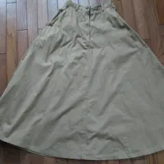 カーキ色デニムスカート  S