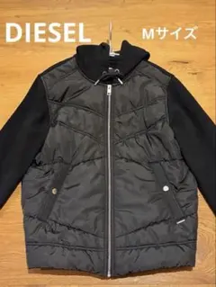 DIESEL フード付きブラックダウンジャケット　パーカー