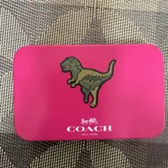 COACH 恐竜モチーフ メタルケース カードケース