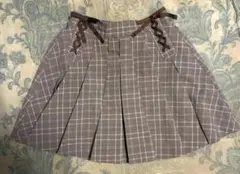 リボン付き チェック柄キュロット