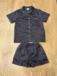 gelato pique サテンパジャマ ルームウェア半袖ショートパンツネイビー