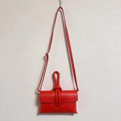 美品 DouDou イタリア製 ループ2WAYハンドルバッグ 牛革 オレンジのサムネイル