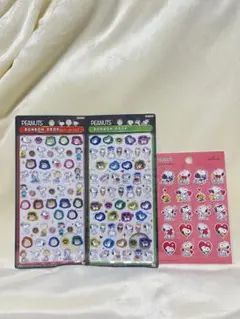 ピーナッツ　スヌーピー　ボンボンドロップシールミニ　セット3点