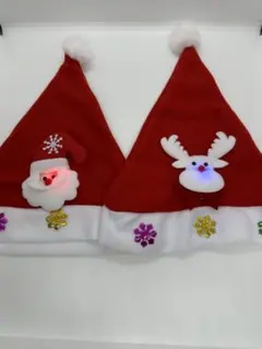 子供用クリスマス サンタとトナカイ LED帽子