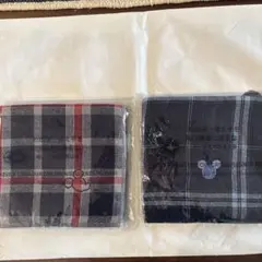 チェック柄ハンカチ2枚セット（ミッキー）