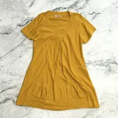 エルプラネット チュニック トップス ニット 半袖 クルーネック ポケット Lのサムネイル