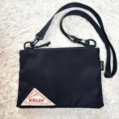 【KELTY 】ケルティ　フラットポーチ　ショルダーサコッシュ　黒