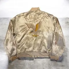 【スペシャル】50s-60s オリジナル スカジャン 鷹 C&Cジップ 黄金色
