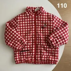 新品 (110) ボアジャケット チェック柄 ムーミン 刺繍 バースデイ