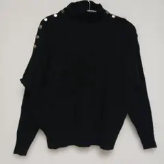 海外輸入 古着 ブラック ニットセーター Lサイズ