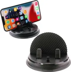 車で大活躍❣️回転式車載スマホホルダー ブラック