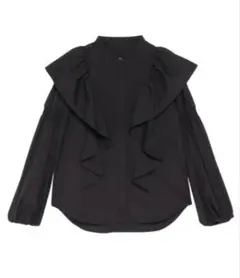 新品タグ付き】maison de dolce. フリルフレアブラウス 黒 - メルカリ
