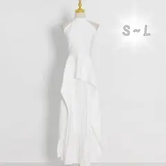 ウエディングドレス 結婚式 前撮り 韓国 シンプル ホルターネック　オシャレ