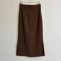 ドット柄 タイトスカート ブラウンのサムネイル