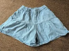 GU デニムフレアショートパンツ 130cm