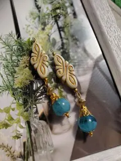 【送料込】ゴールド ティール ダングルピアス