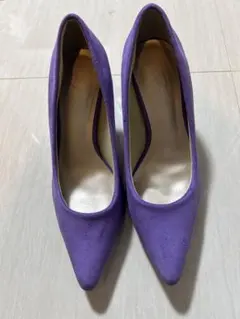 紫色スエードハイヒール・パンプス