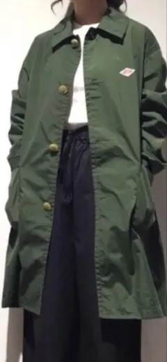 DANTON（36）ステンカラーコート/グリーン