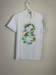 （新品）ウザリス USUALIS半袖Tシャツストレッチ ロゴ ホワイト　サイズL