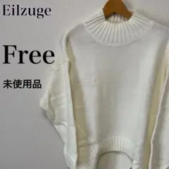 レディース ニット セーター ハイネック M L アイボリー 長袖