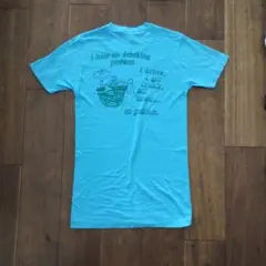 古着　ビンテージ　バックプリント Tシャツ 水色